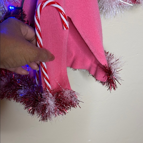 Festive Pink Snow globe Ugly Christmas Sweater with Lights - Picture 10 of 11